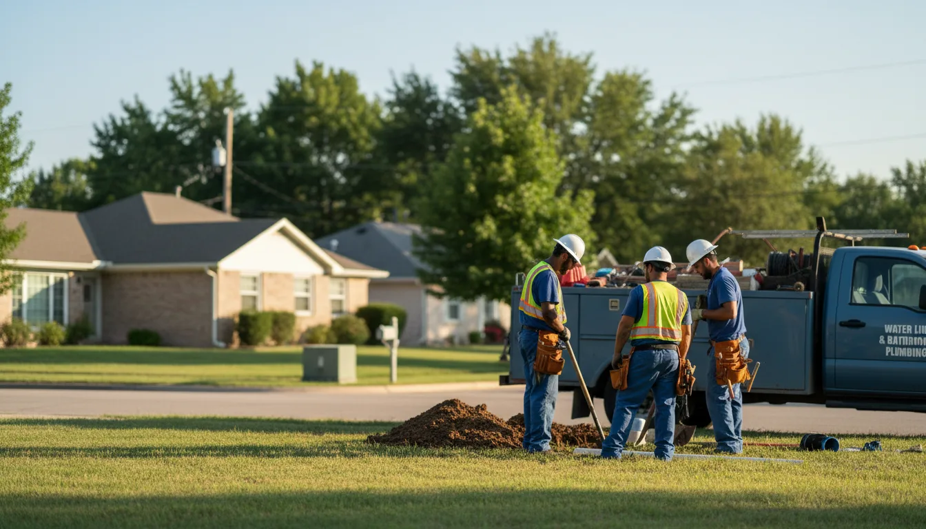 Residential water line and bathroom plumbing service in Wright, WY